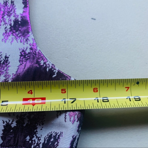 Modbe Peplum Purple Metallic Print Top Sz.… - Picture 7 of 9